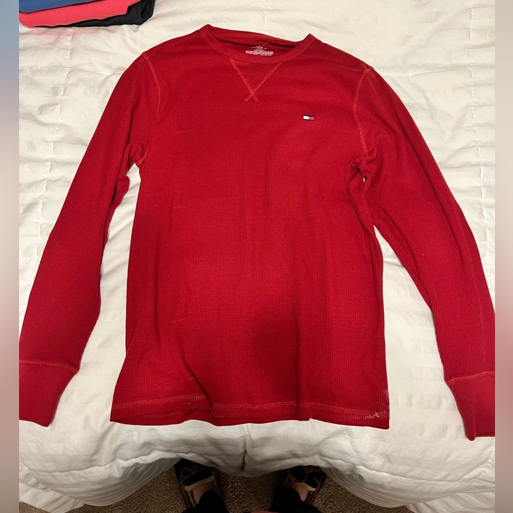 Long Sleeve Tommy Hilfiger waffle styled shirt